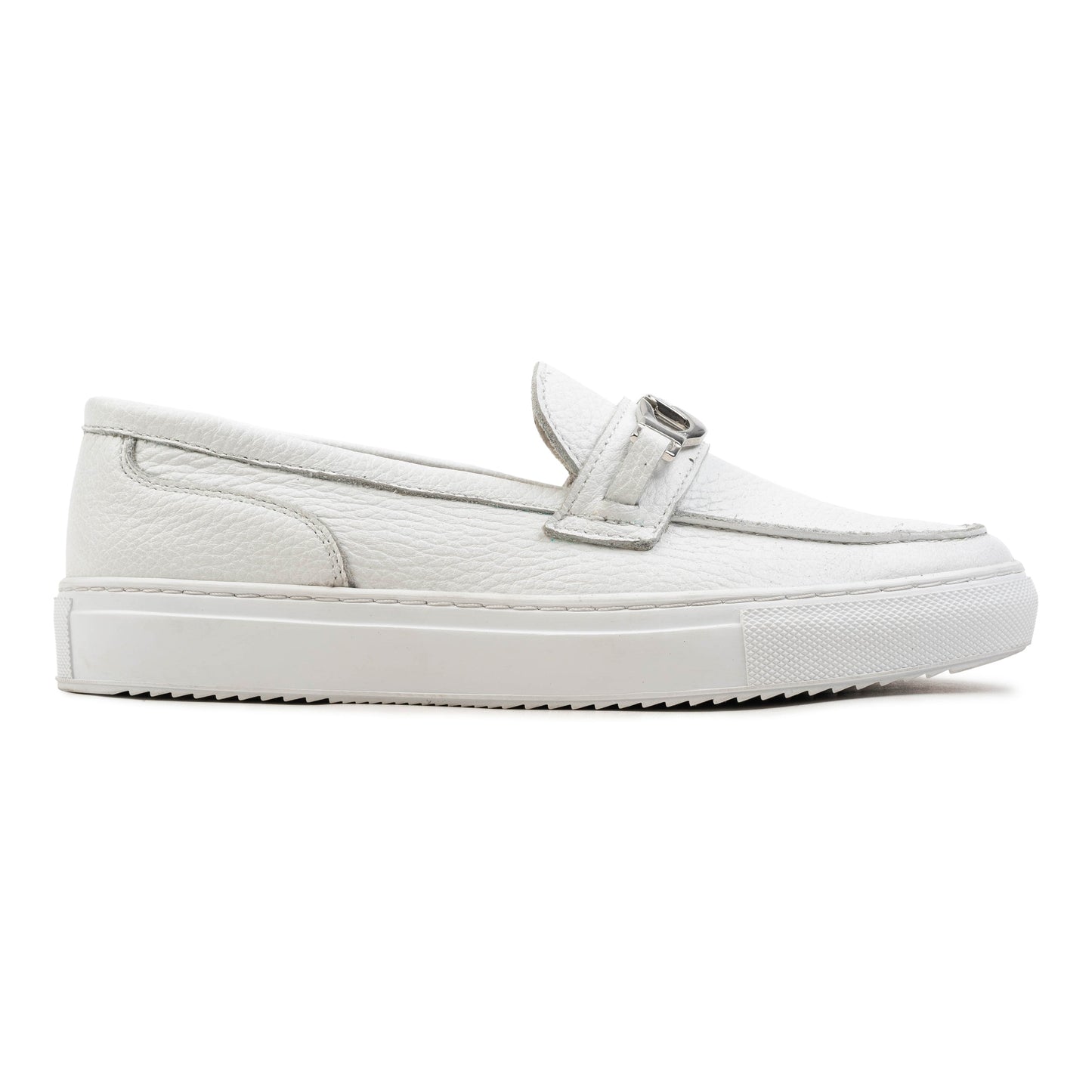 ALFA CHAIN LOAFER White Leather Milled