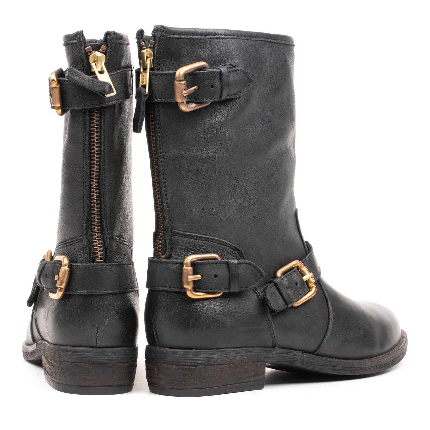 NEW LEVA BOOT STRAP Black Leather Milled