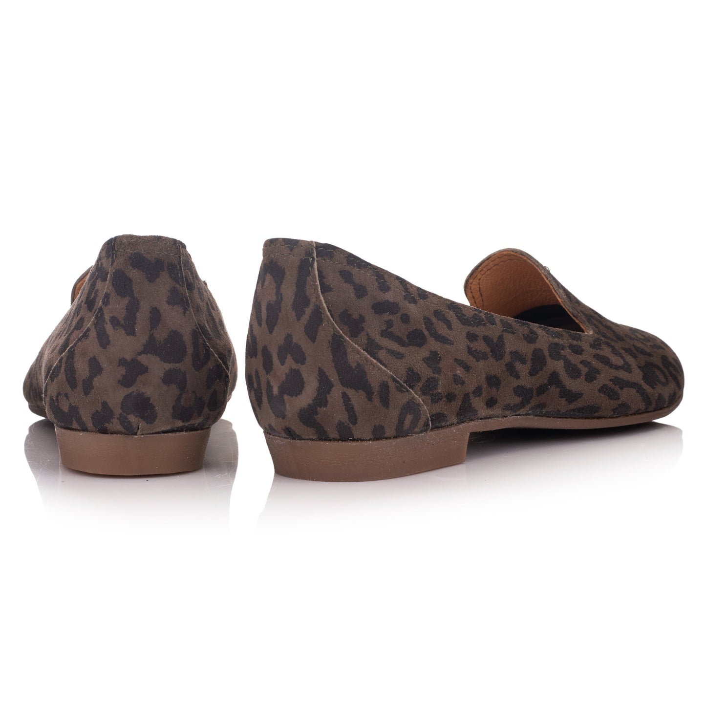 OMNIO Balerini Olive | Prep Plain Loafer Olive Leopard Suede Leather - b
