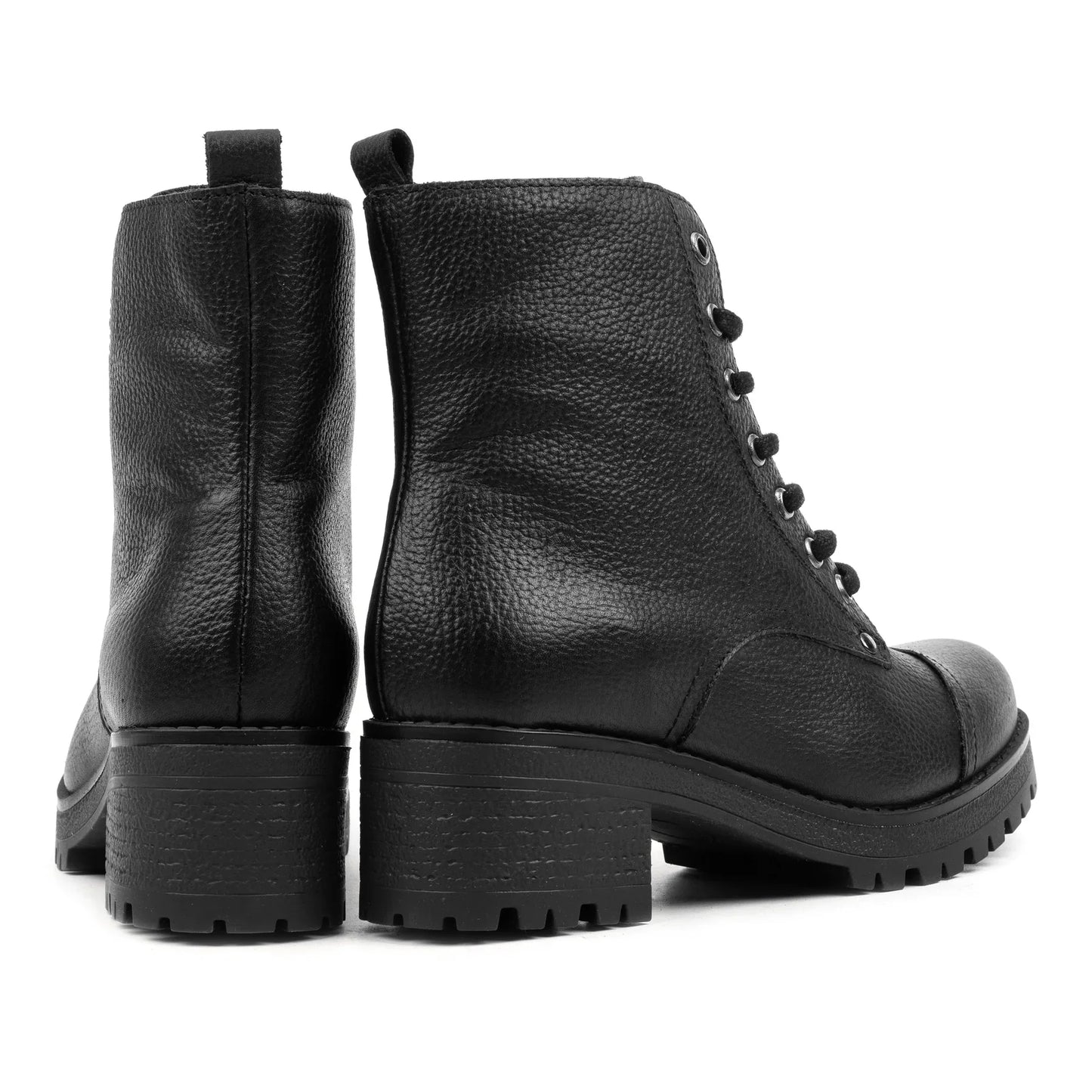 NORA ANKLE LACE BOOT Black Leather