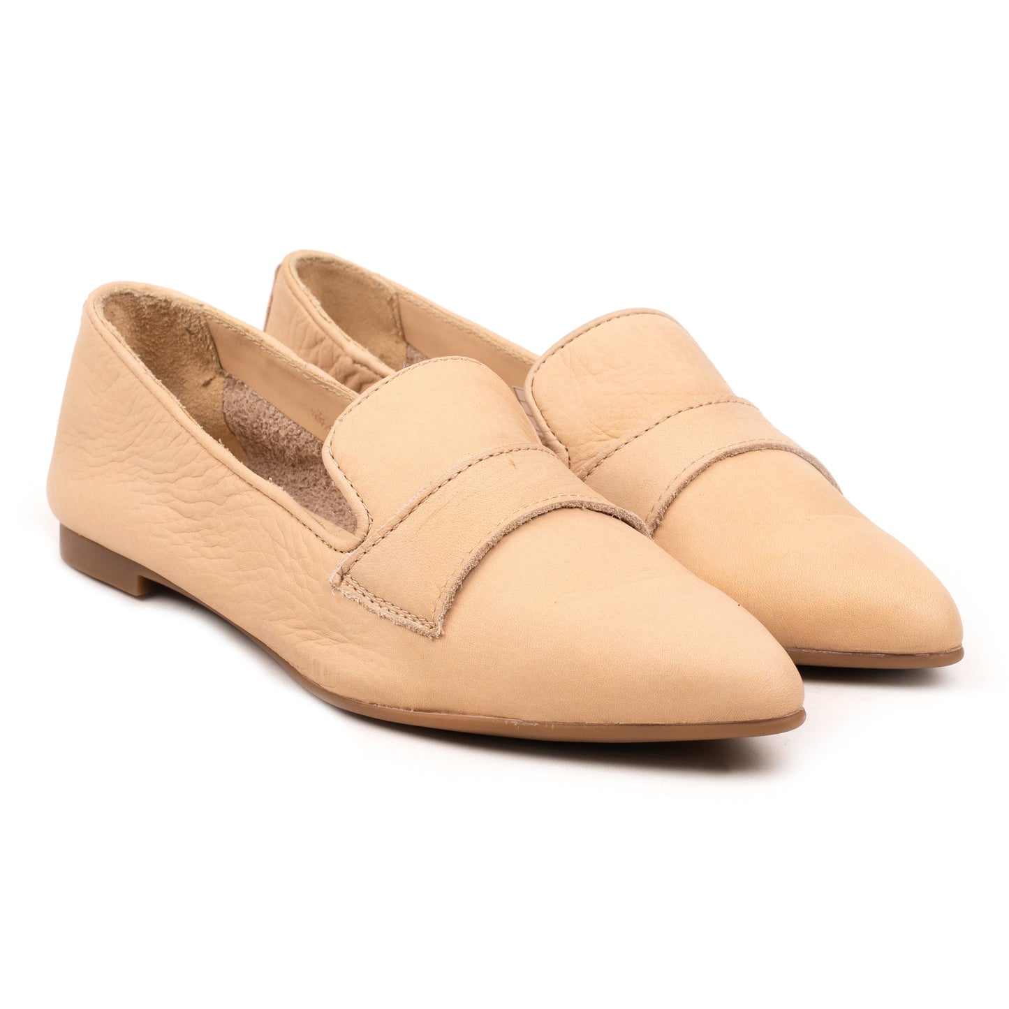 OMNIO Balerini Roz | Leona Loafer Strap Lt.Pink Leather Milled - f