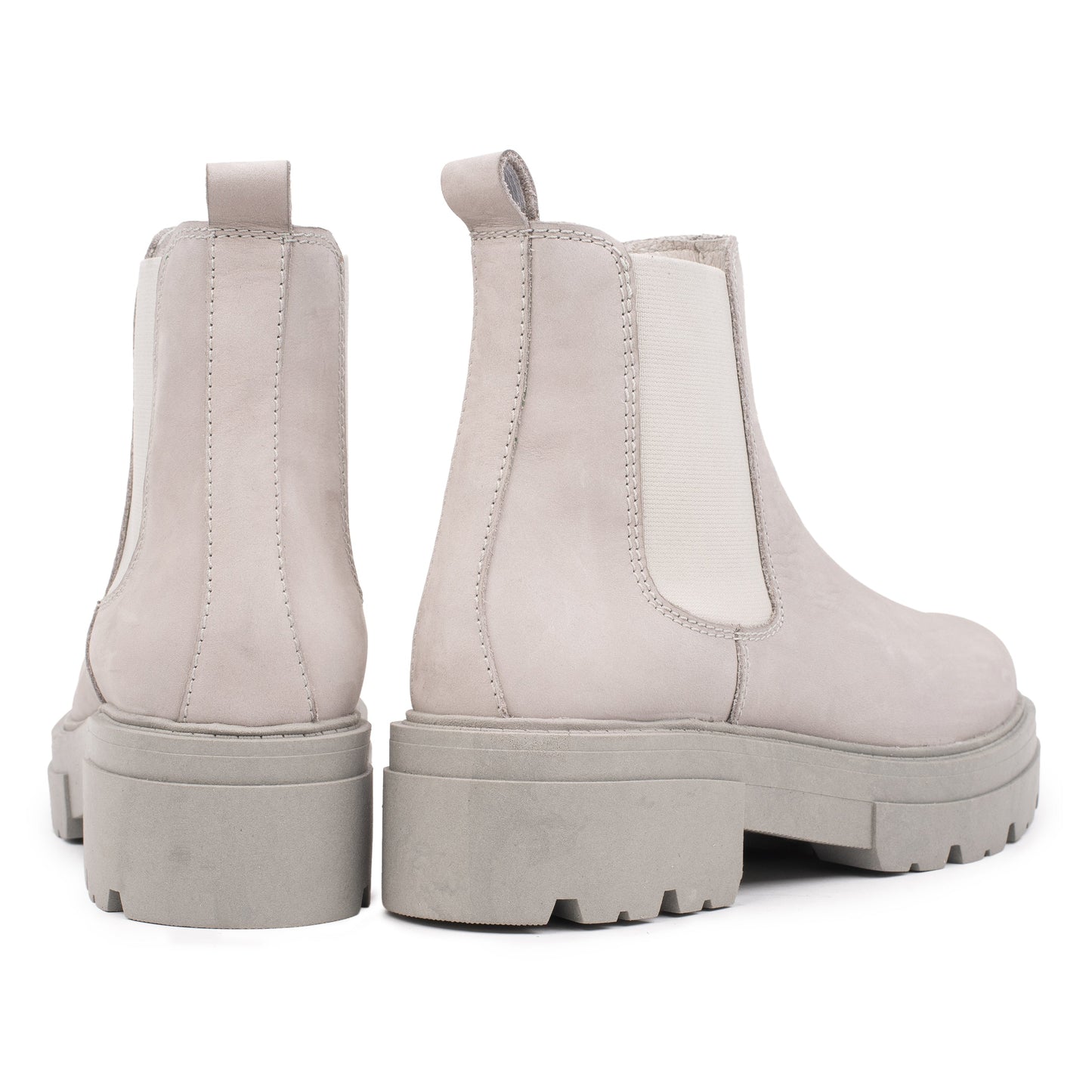 OMNIO Ghete Gri | Shari Short Chelsea Lt.Grey Leather Nubuck - b