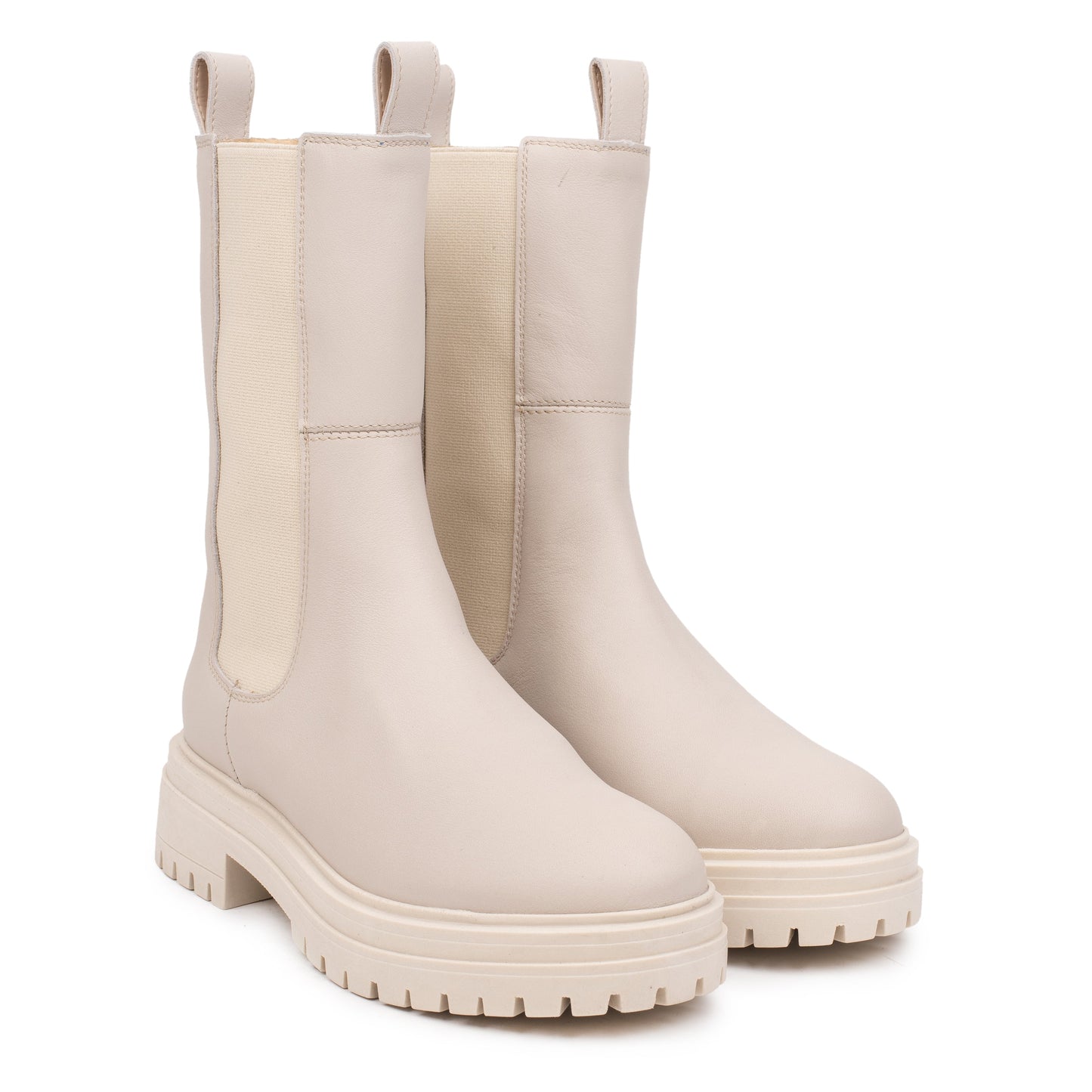 LEYTON HIGH CHELSEA/Beige Mono Leather