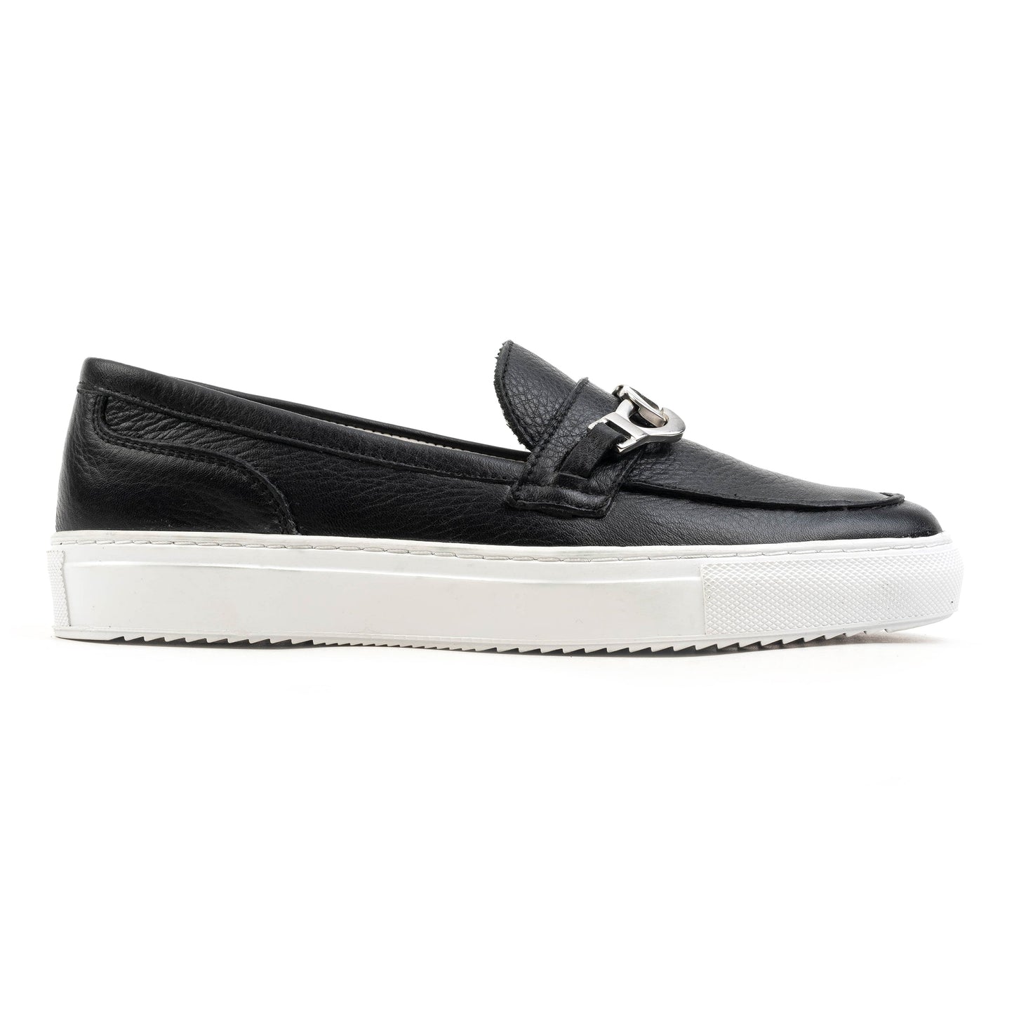 ALFA CHAIN LOAFER Black Leather Milled