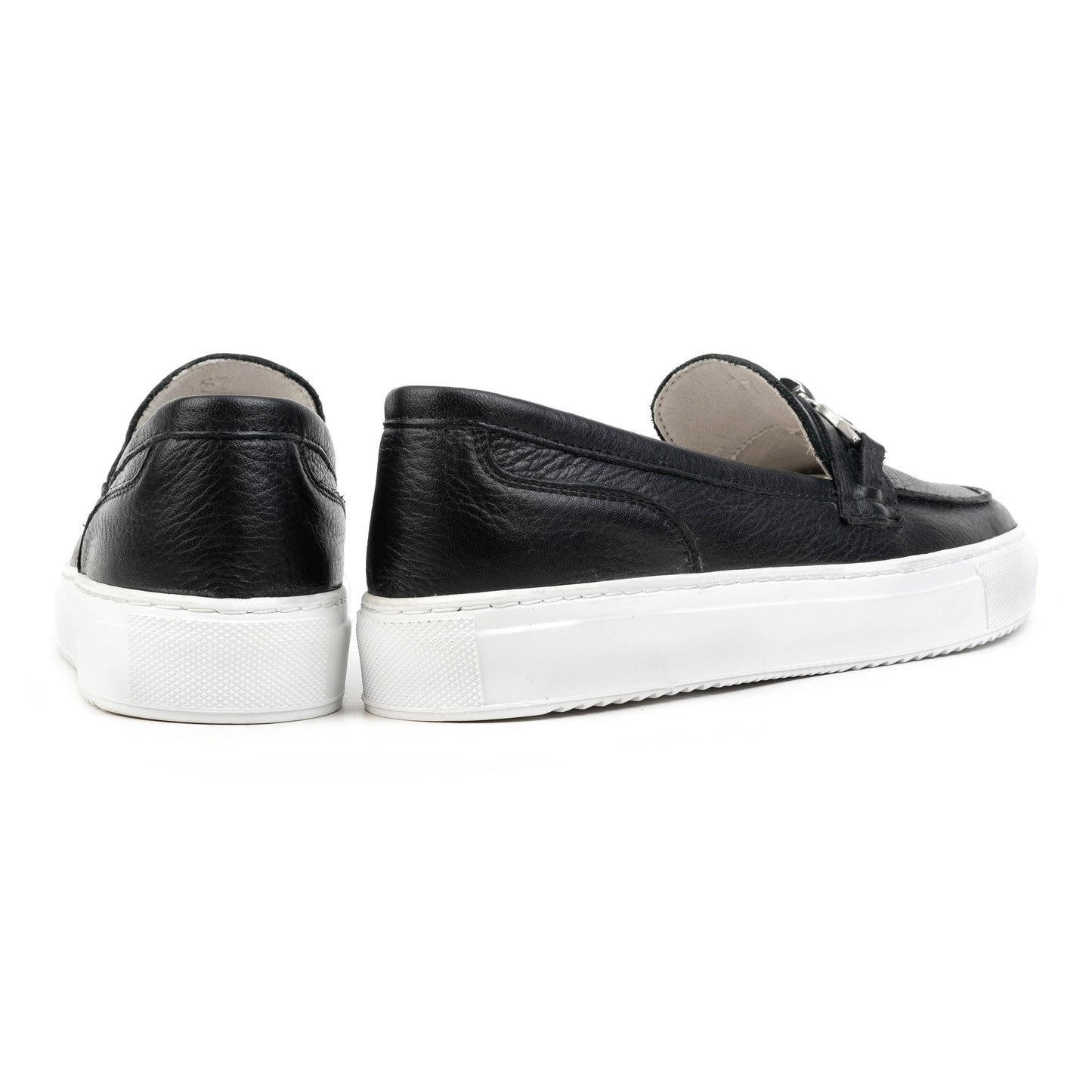 ALFA CHAIN LOAFER Black Leather Milled