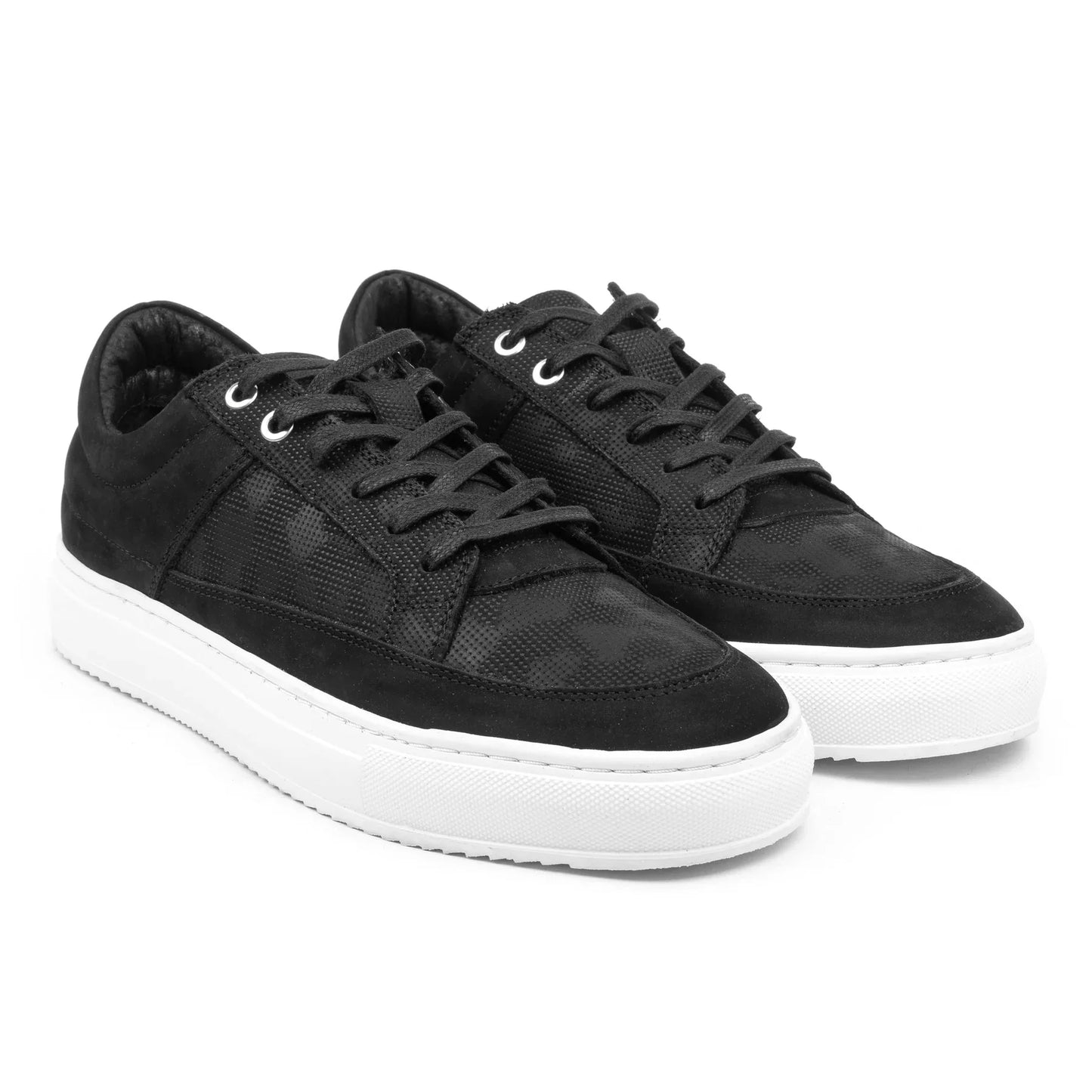 SORREN PADDED LOW Black Leather Nubuck