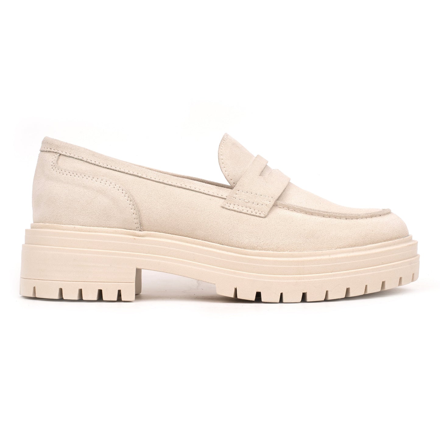 OMNIO Pantof Alb | Leyton Loafer Saddle Ice Suede - s