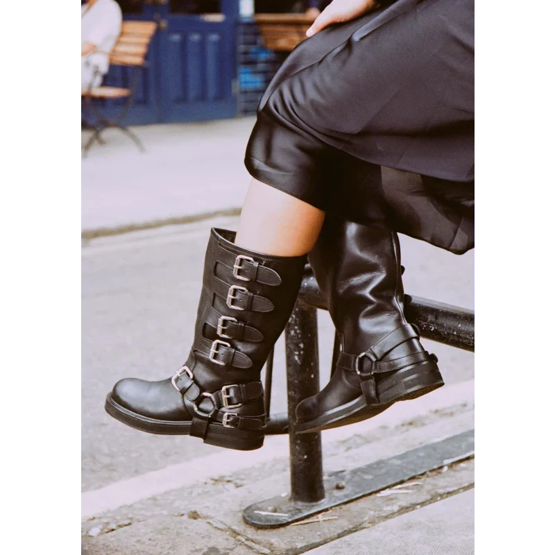CANTALOUPE HIGH BOOT Black Leather