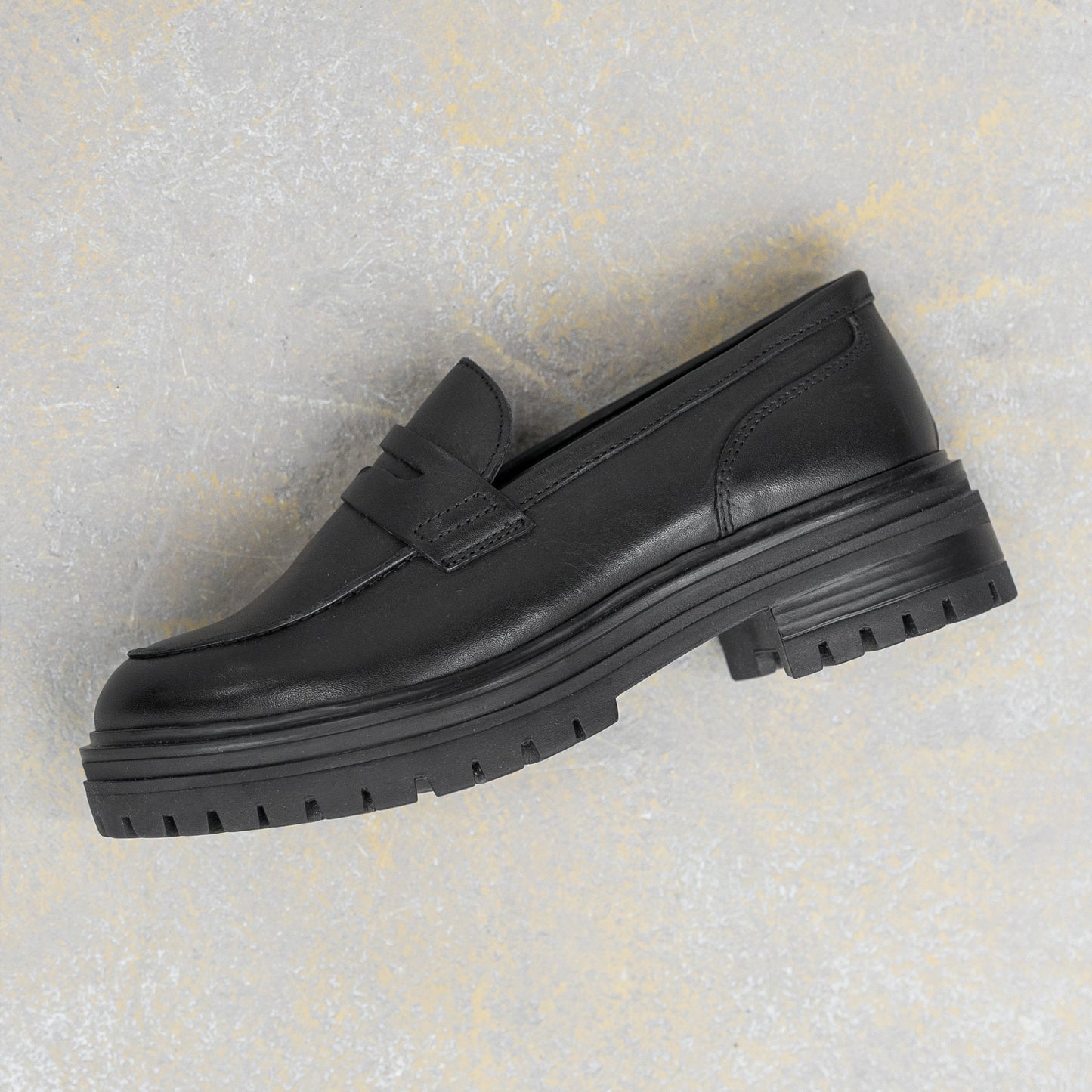 LEYTON LOAFER SADDLE Black Leather