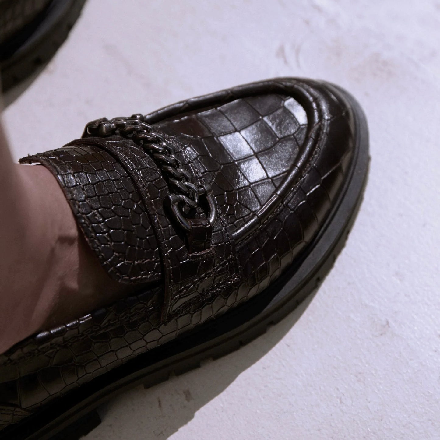 FRANCIE LOAFER LADIES Mocha Embossed
