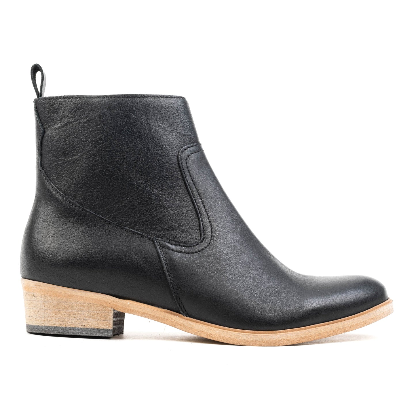 RICCIA ANKLE BOOT Black Leather