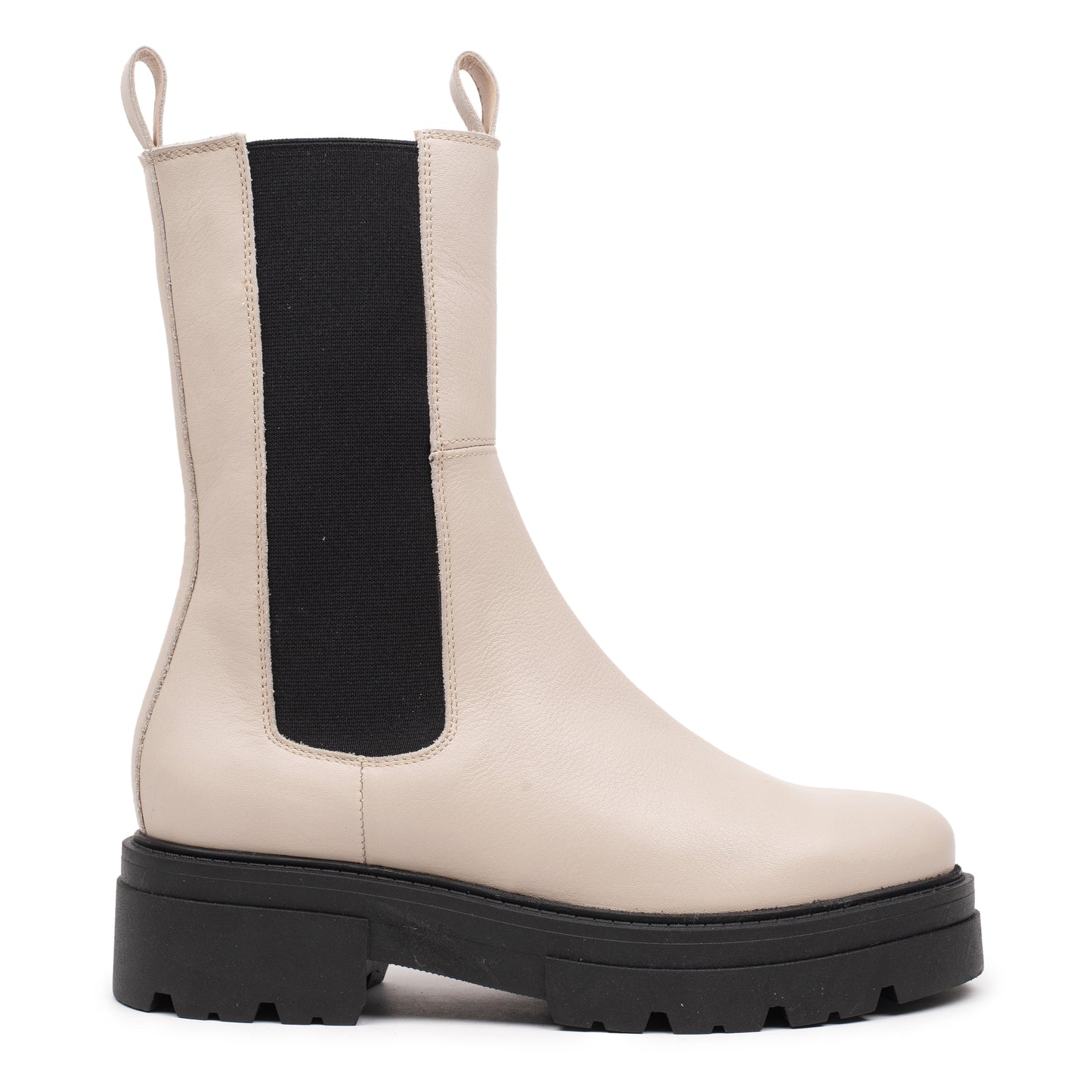 OMNIO Ghete Bej | Shari High Chelsea Beige Leather Milled - s