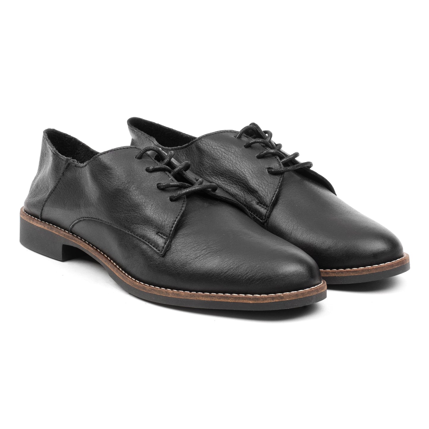 CODE LACE SHOE Black Leather
