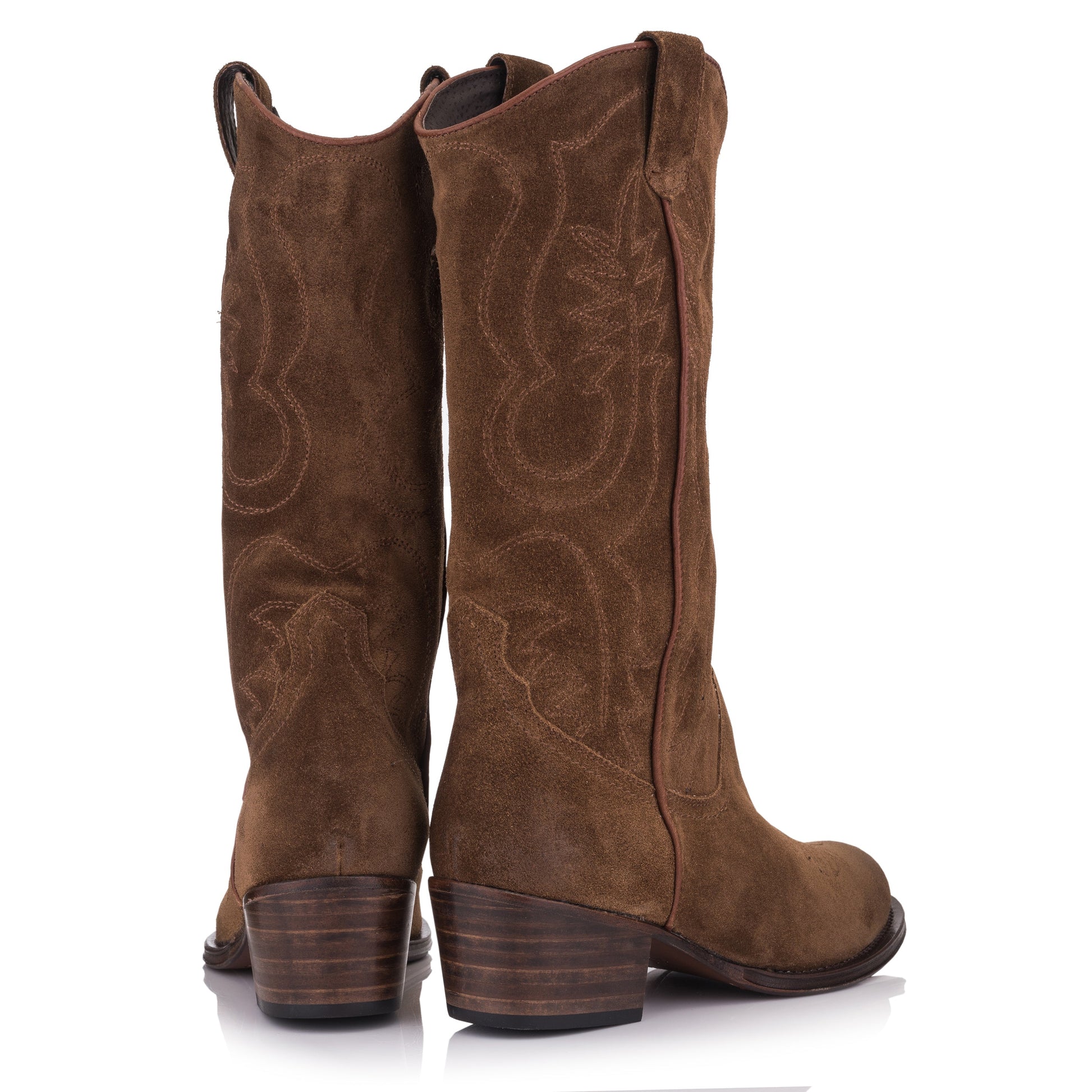 OMNIO Cizme Maro | Dulce Western Brown Leather Suede - b