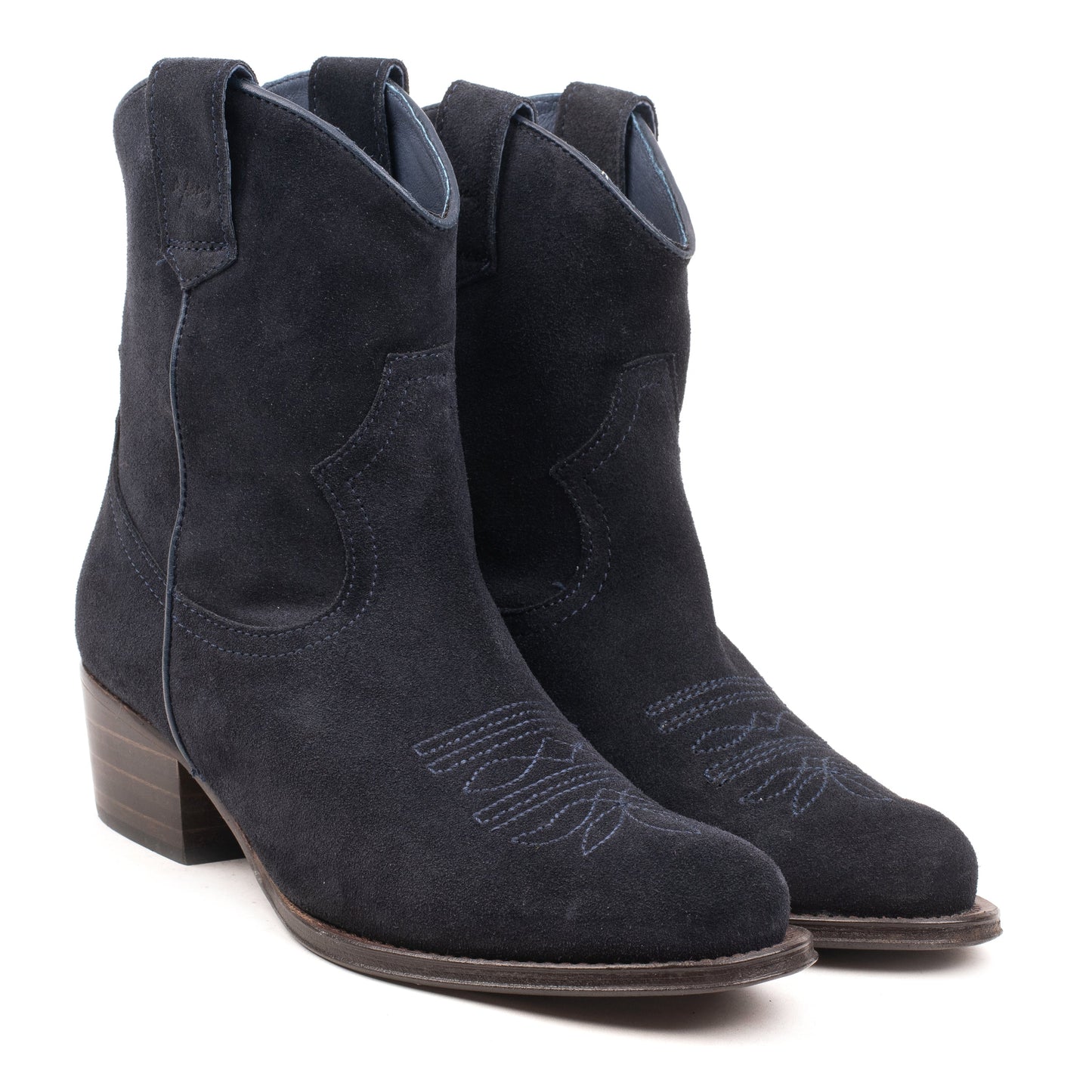 DULCE WESTERN SHORT Navy Leather Suede